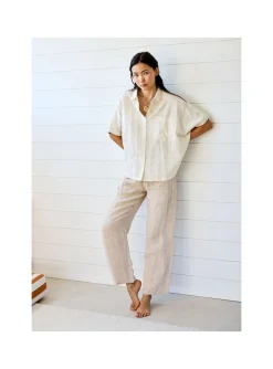 Pantalon Femme Lin Chiné
