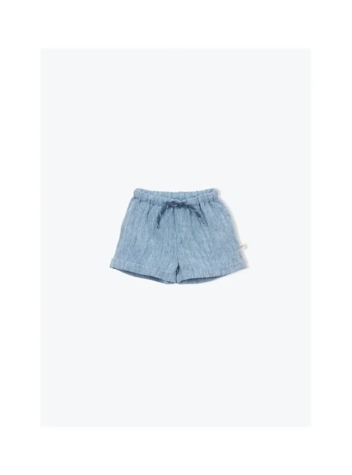 Short Bébé Lin Chiné