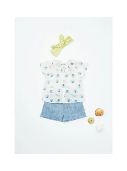 Short Bébé Lin Chiné