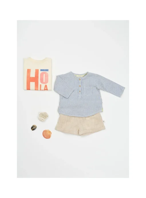 Short Bébé Lin Chiné